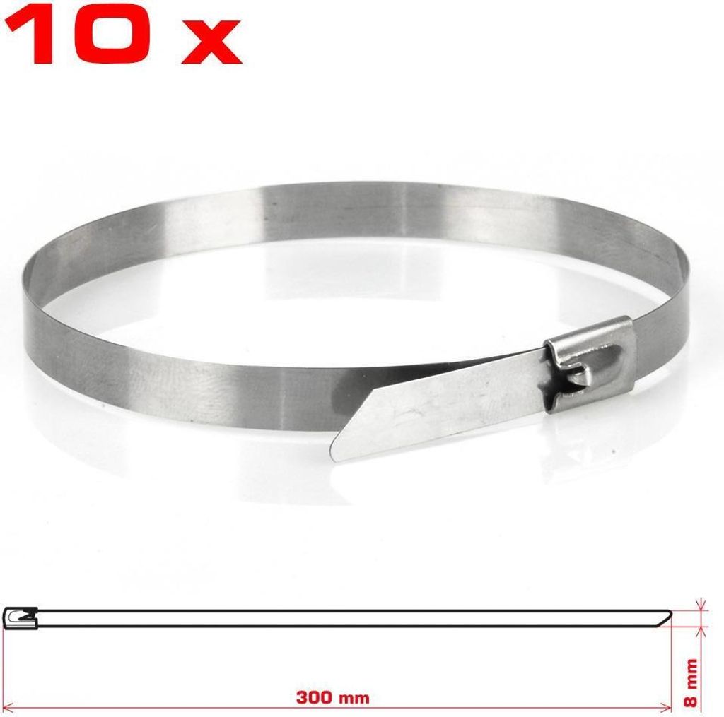 Kabelbinder Edelstahl, 10er Set, 8,0 x 350 mm