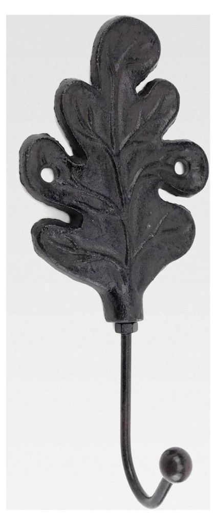 Stabiler Wandhaken aus Gusseisen in Eichenblatt-Design für Innen- und Außenbereich
