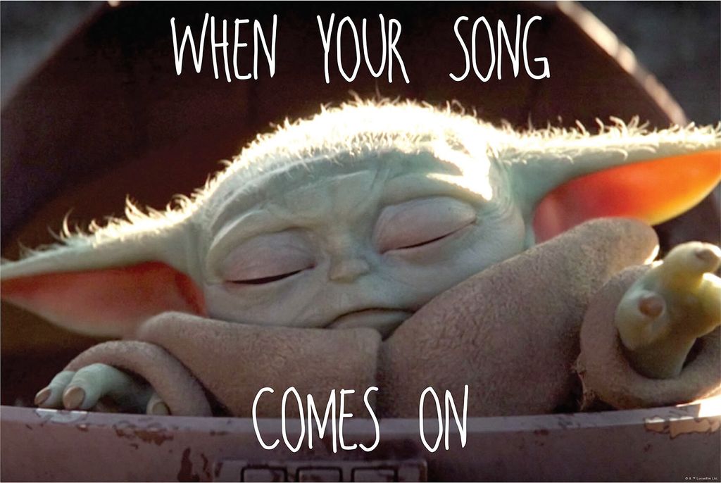 Wandbild - Mandalorian The Child Music - Größe 70 x 50 cm