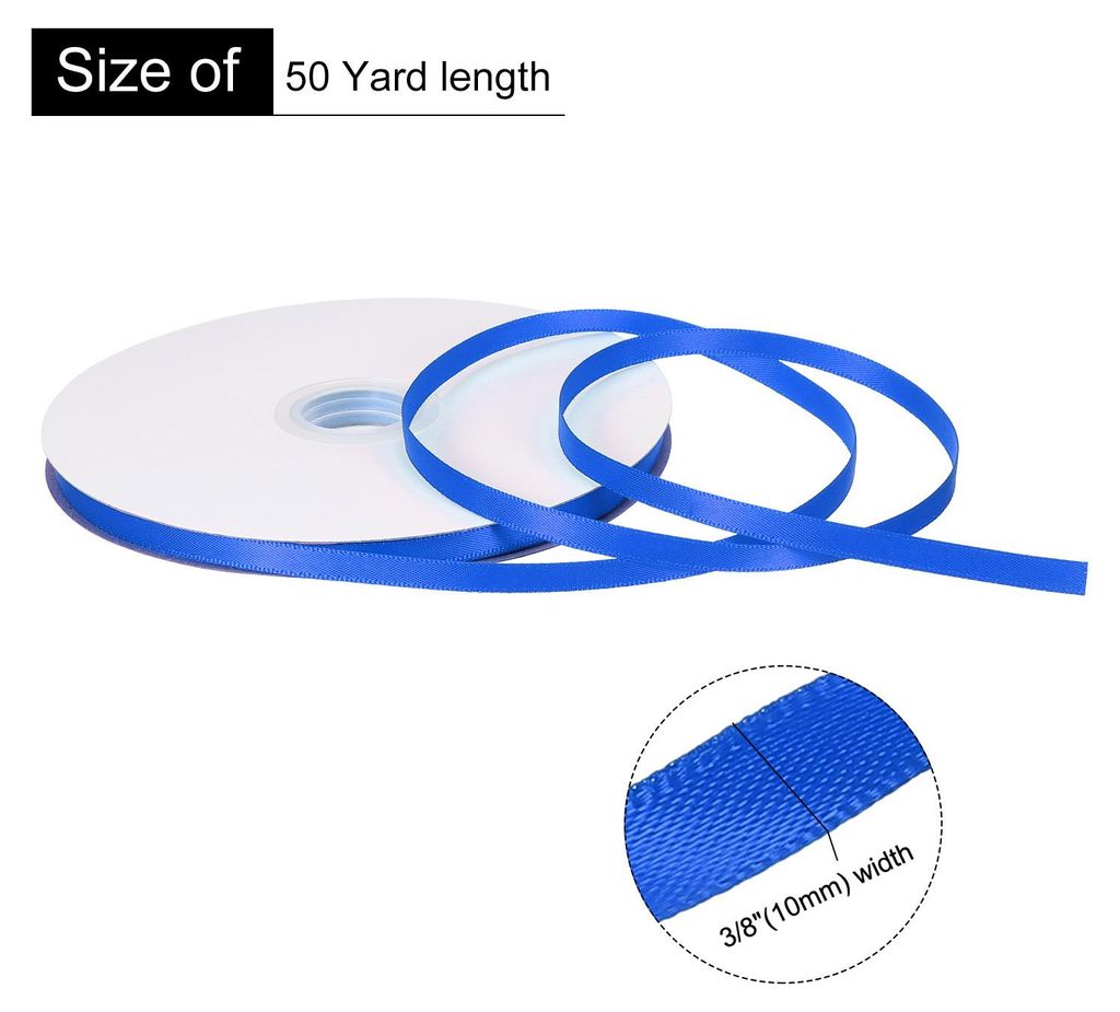 10 mm x 46 Meter Satinband, Doppelseitige Schleifenband Polyester Geschenkband fš¹r Deko Party Hochzeit Geburtstag Trauer Geschenkverpackung Band...