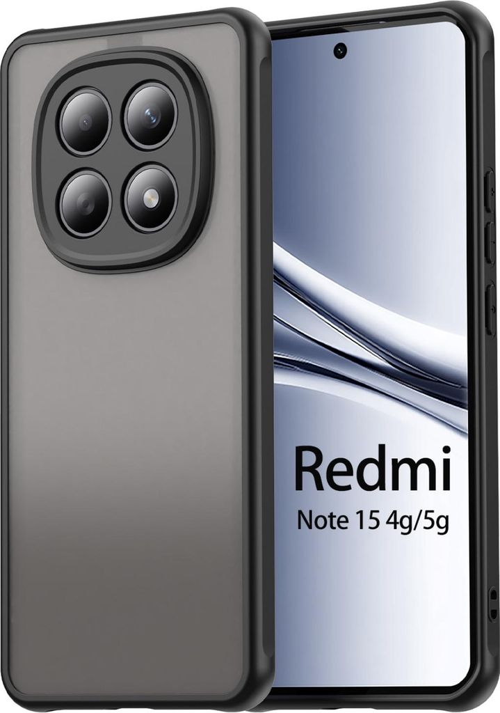 Handyhülle für Xiaomi Redmi Note 15 (4G / 5G) Matt Stoßfest Schutzhülle Back cover in Schwarz
