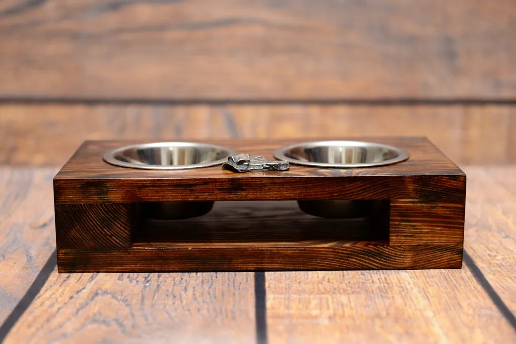 Ciotole per Cani Pointer Inglese: Eccellenza in Legno e Acciaio - 5