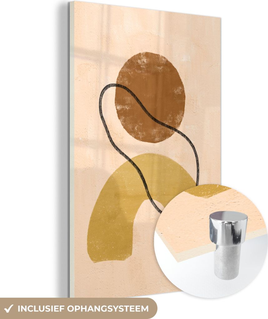 MuchoWow Glasbilder - Bilder auf Wandbild - Foto auf Glas Abstrakt - Bohème - Pastell 80x120 cm Wanddekoration aus Glas - Acrylglasbild - Acrylbil...