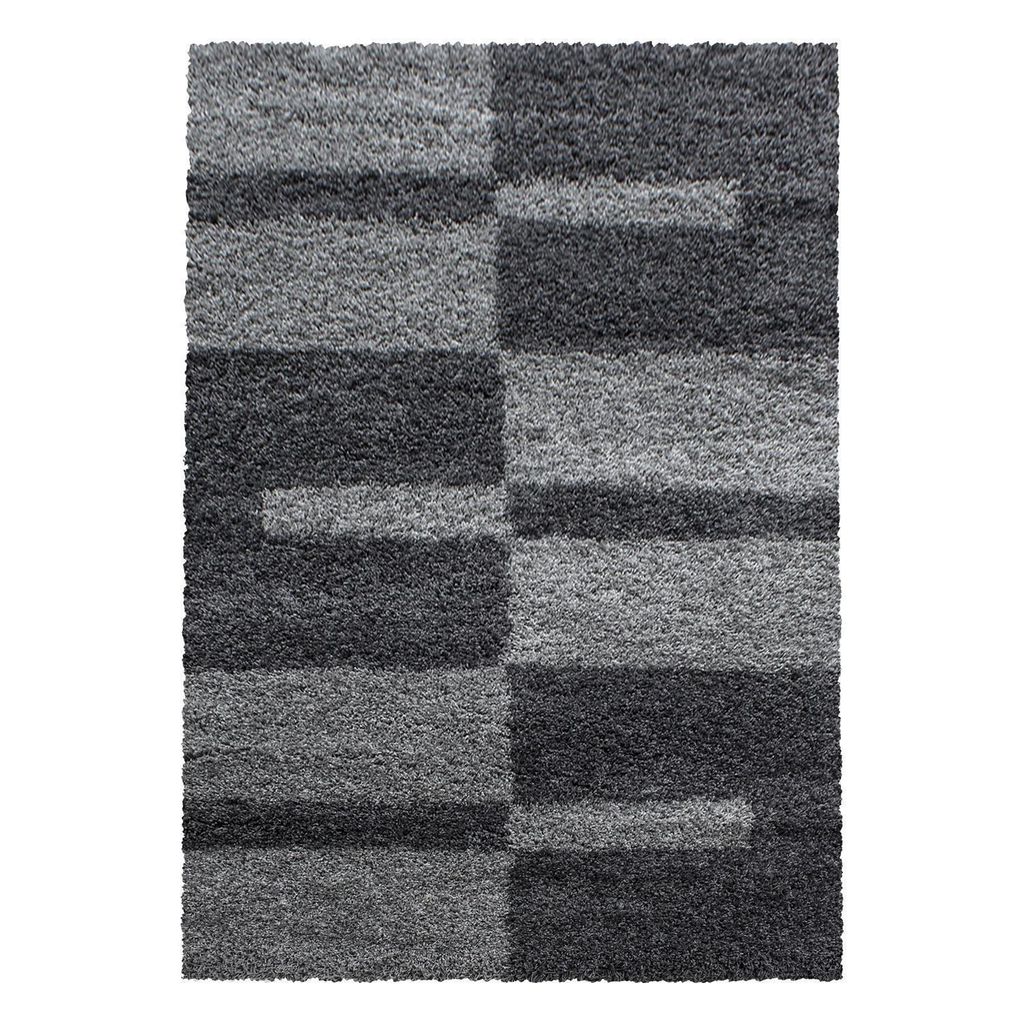Hochflor Teppich GALA Grau 120 cm x 170 cm