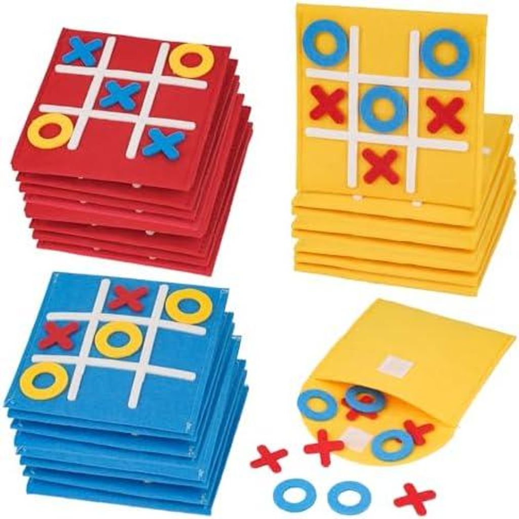 Tic Tac Toe Spiel, 24 Stück Filz Tic Tac Mini, Bunt Tic Tac Town Spiel, Lernspielzeug Geeignet für Geburtstag, Kindertag, Zuhauser, Schule, Party