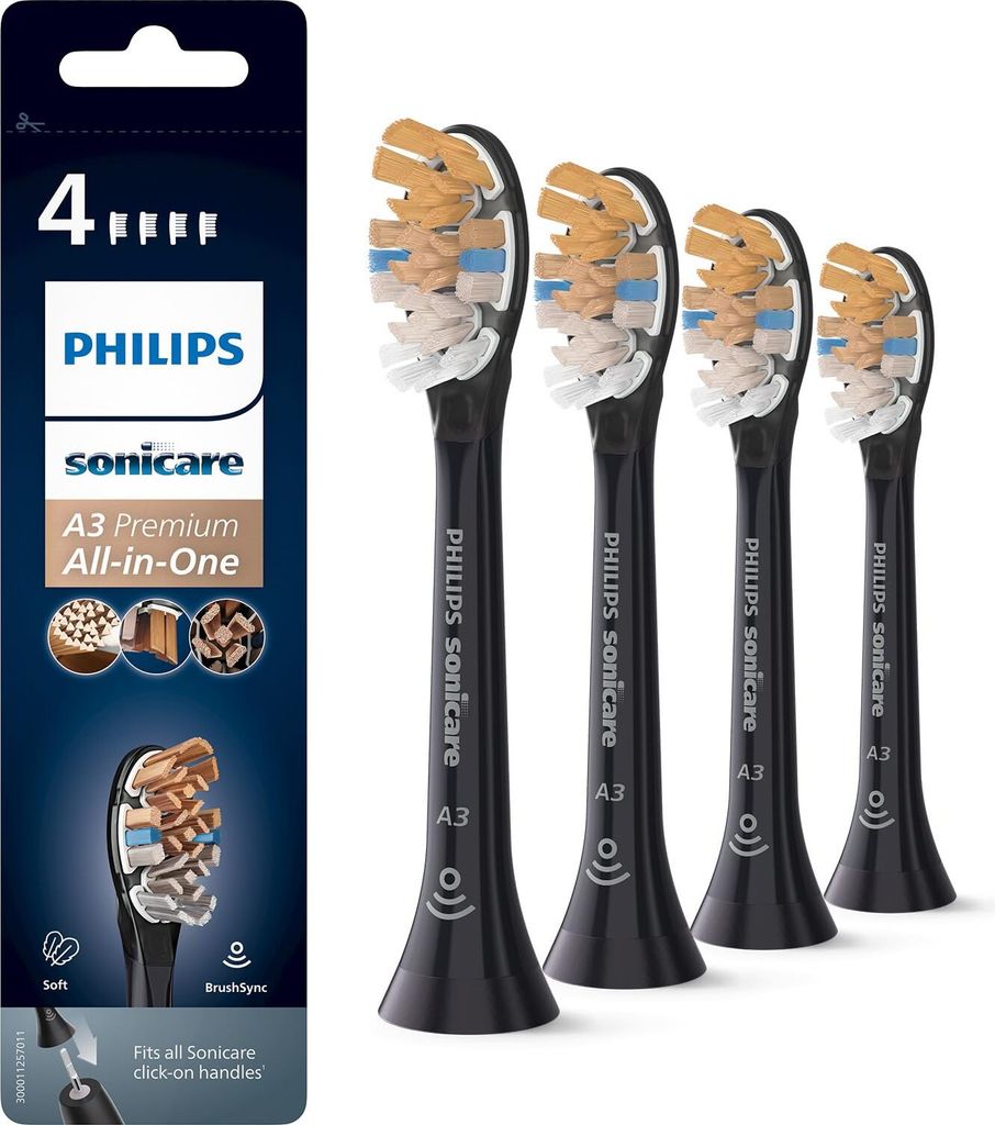 Philips Sonicare A3 Premium All-in-One - Bürstenköpfe - 4 Stück - Schwarz - HX9094/11