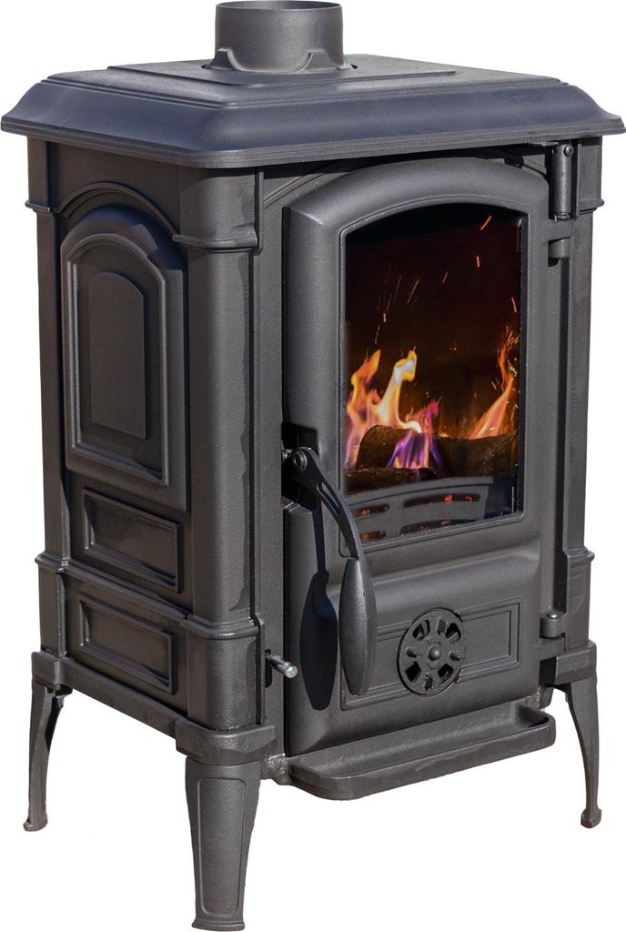 Kaminofen Gusseisen Ofen Antik Holz Guca Arina Holzofen Klein 6,5 kW Kamin Gusseisenofen Dauerbrandofen Werkstattofen Hüttenofen Heizofen