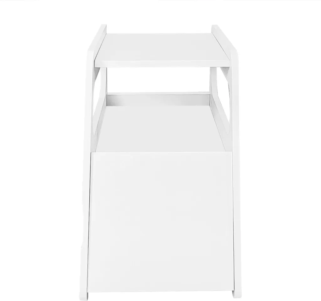 Table d'appoint blanche moderne à roulettes meuble de rangement d'appoint - 13