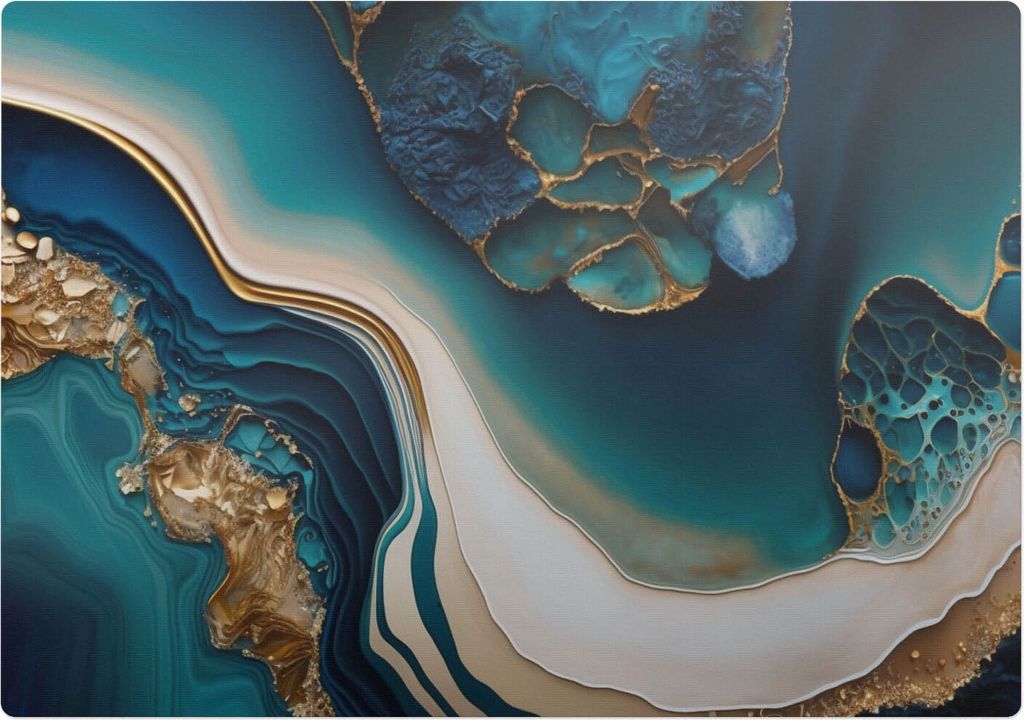 Abstrakte Welle – Bodenschutzmatte – Rutschfest – Schutzmatte für Büro – Vinylmatte – Stuhlunterlage –100 x 70 cm