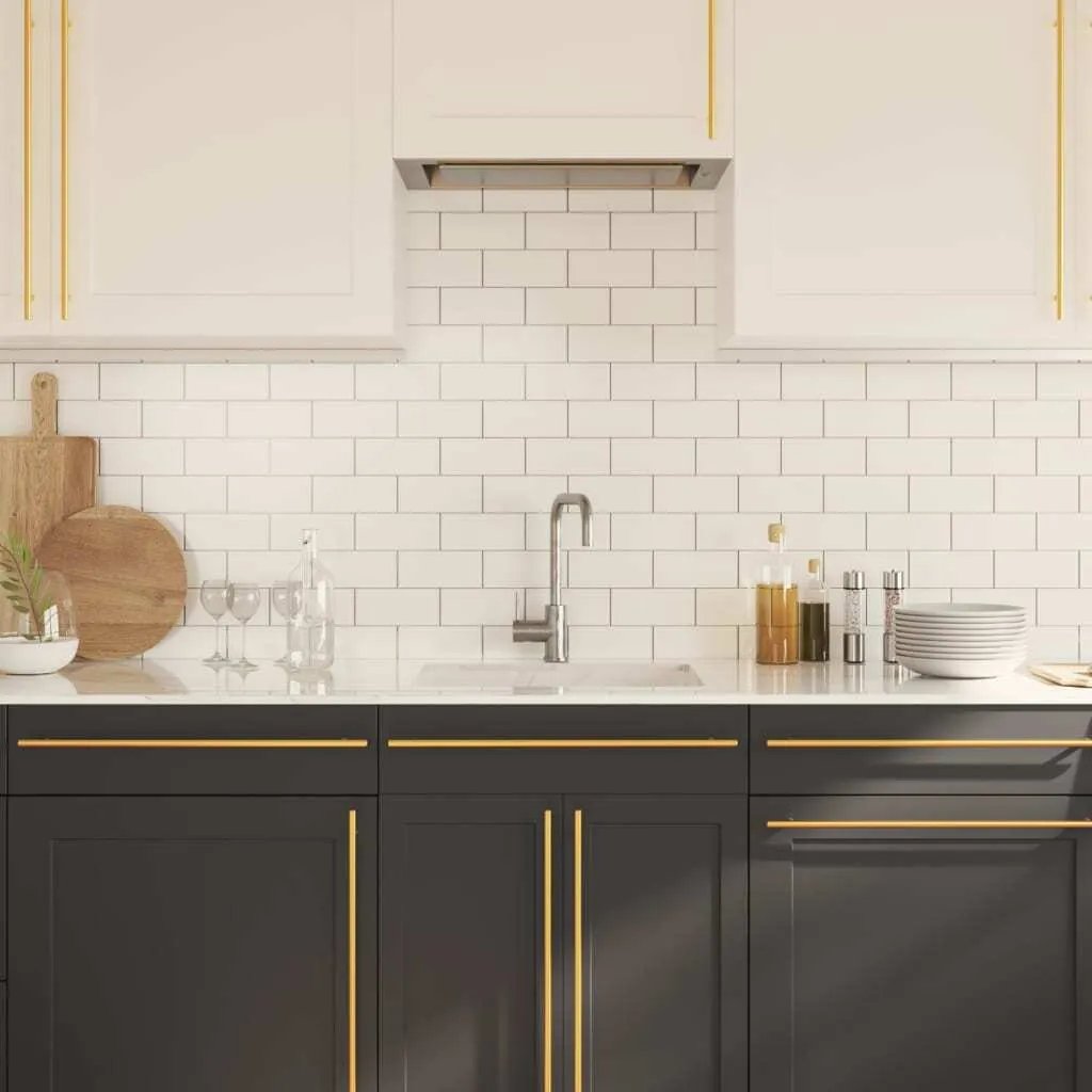 Maniglie Luxury vidaXL Oro 480mm Acciaio Inox - Set Esclusivo 20pz - 4
