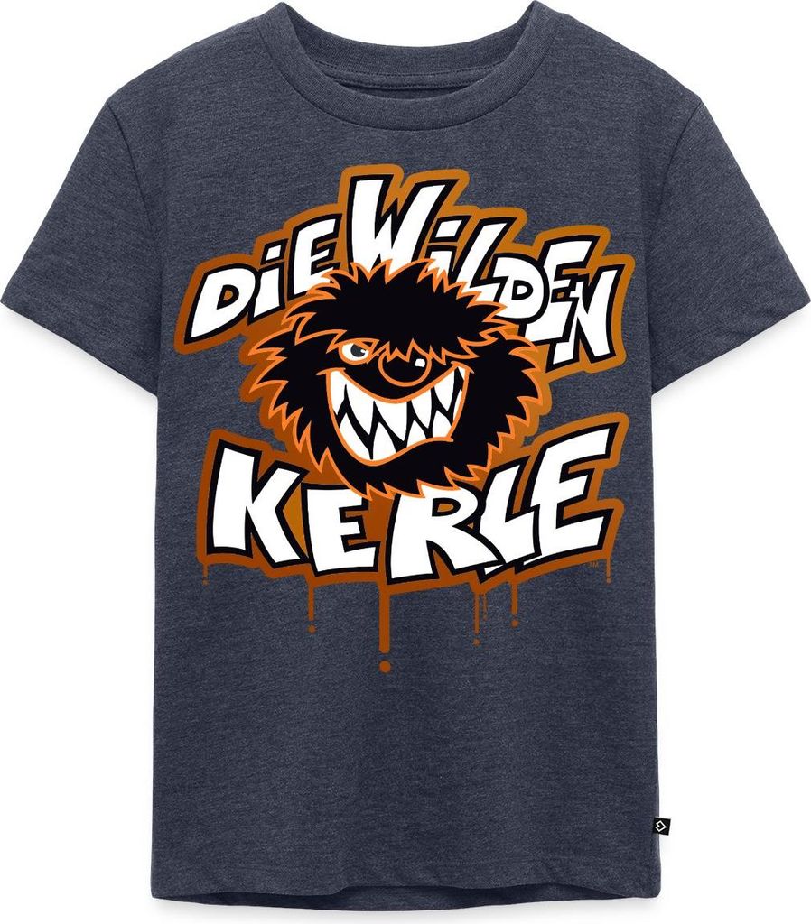 Spreadshirt Die Wilden Kerle Logo Tropfen Graffiti Kinder Premium T-Shirt, 98/104 (2 Jahre), Jeansblau
