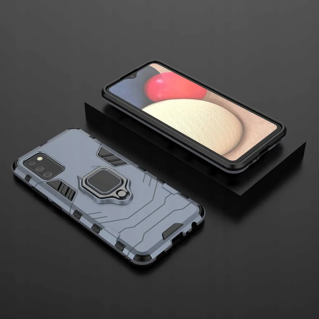 Coque SPACECASE X-ring Galaxy A02s Bleu avec Support Bague Intégré - 7