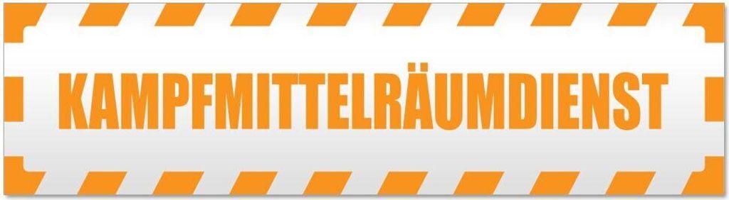 Kiwistar Kampfmittelräumdienst gestreift Magnetschild Schild magnetisch - 60cm Orange - Magnetfolie für Auto PKW Kfz