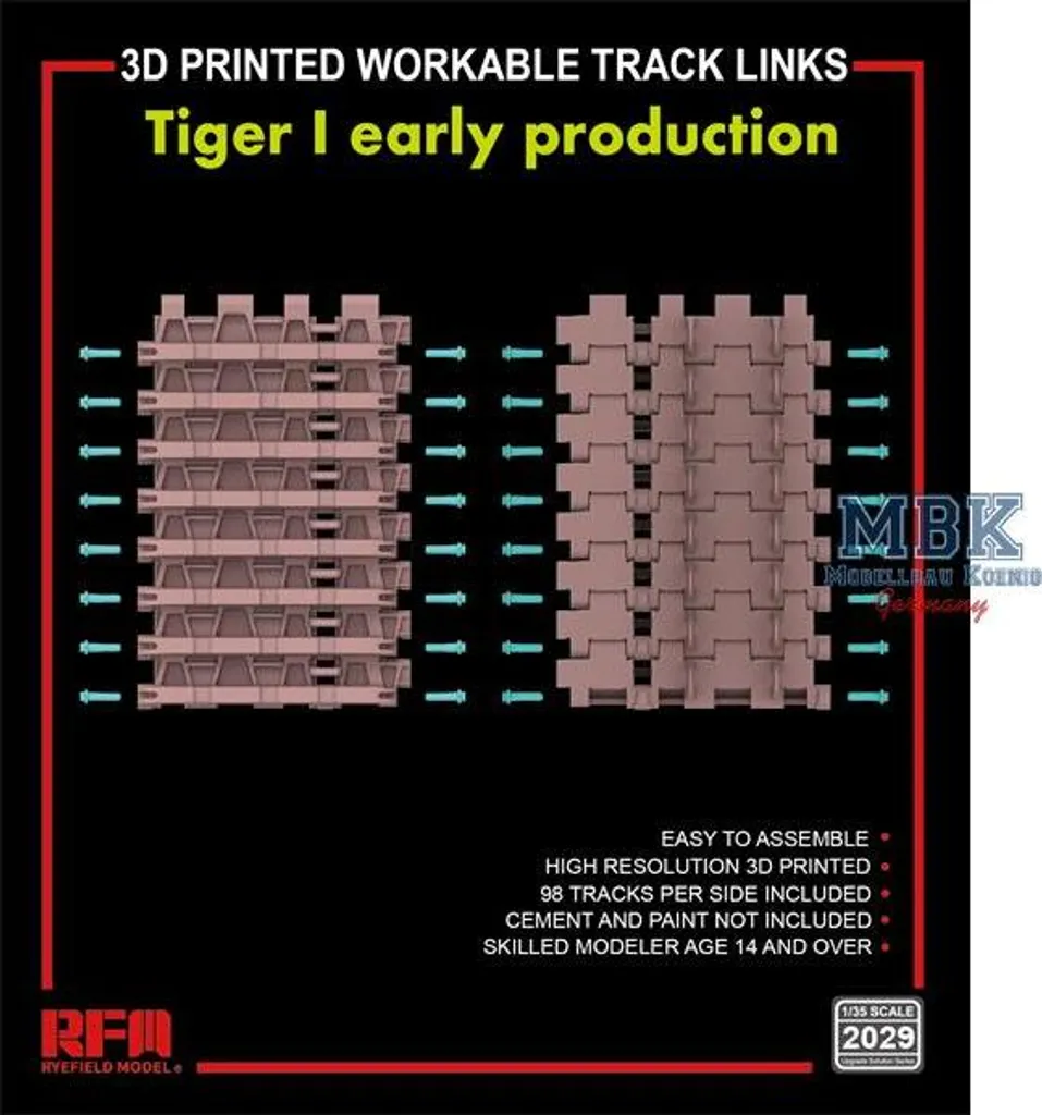 Chenilles Imprimées 3D Mobiles pour Maquette de Char Tiger I