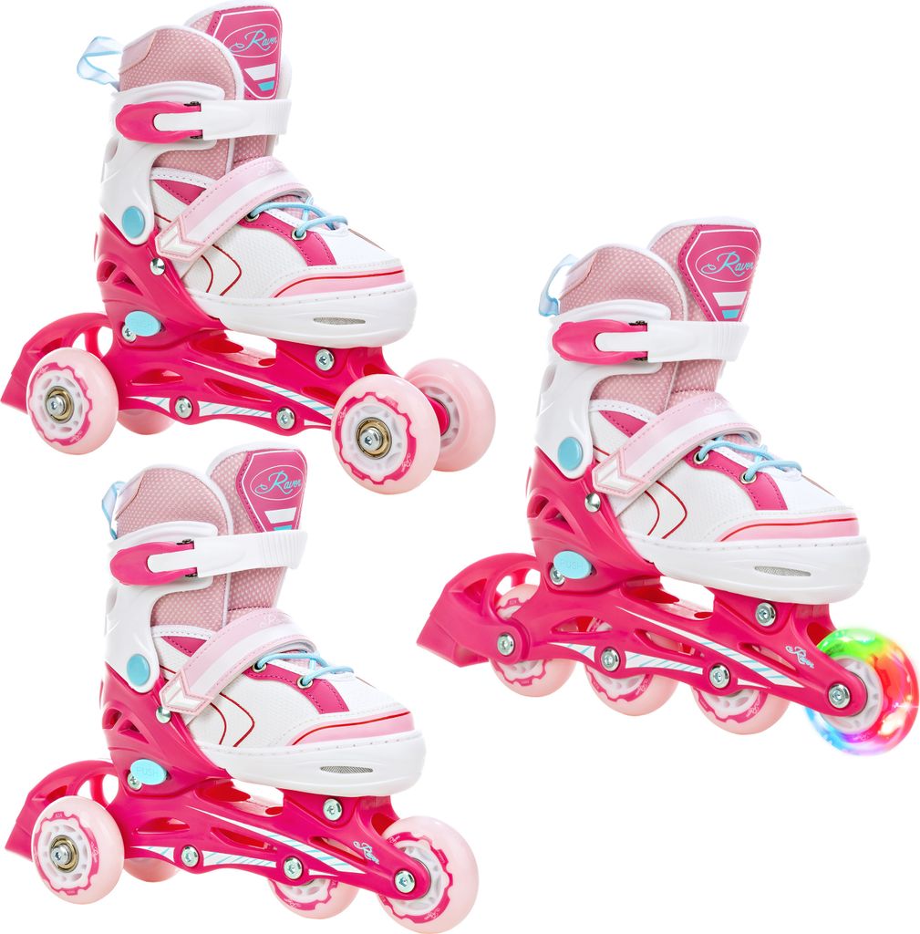 3in1 Kinderen Inline Skates Triskates/Roller Skates Raven Princess Maat: 30-33 (19,5cm-21,5cm