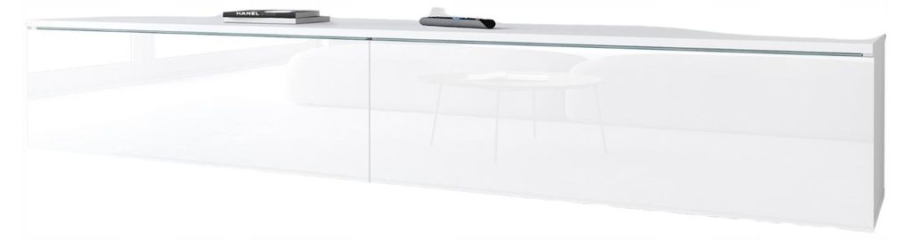 Lowboard APOLLO II RTV skříňka 180 cm, police pod TV, bílá Obrázek produktu 