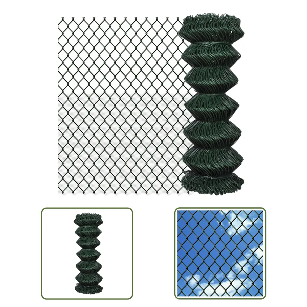 Clôture grillagée pour jardin et enclos 1x15 m vert installation facile - 4
