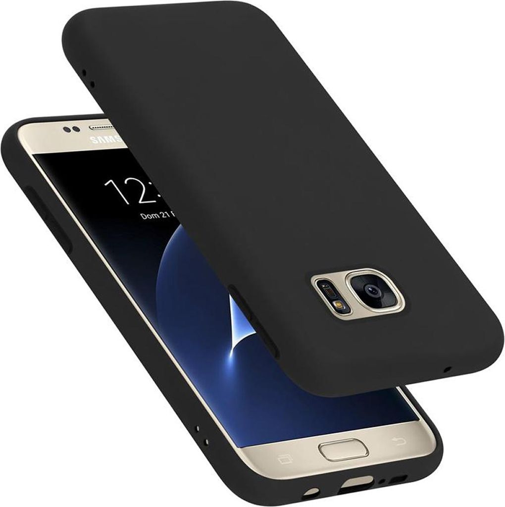 Cadorabo Schutzhülle für Samsung Galaxy S7 Hülle in Schwarz Handyhülle Case Cover TPU Etui