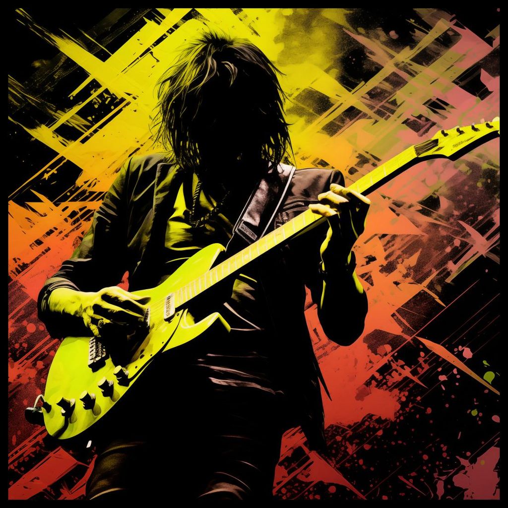 Plakat 90x90cm Gitarrenleidenschaft auf E-Gitarre