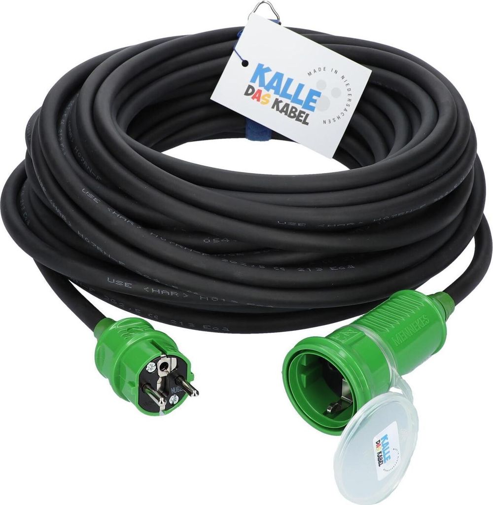 Kalle Verlängerungskabel Schuko Colour 2,5mm² grün IP44 15 Meter
