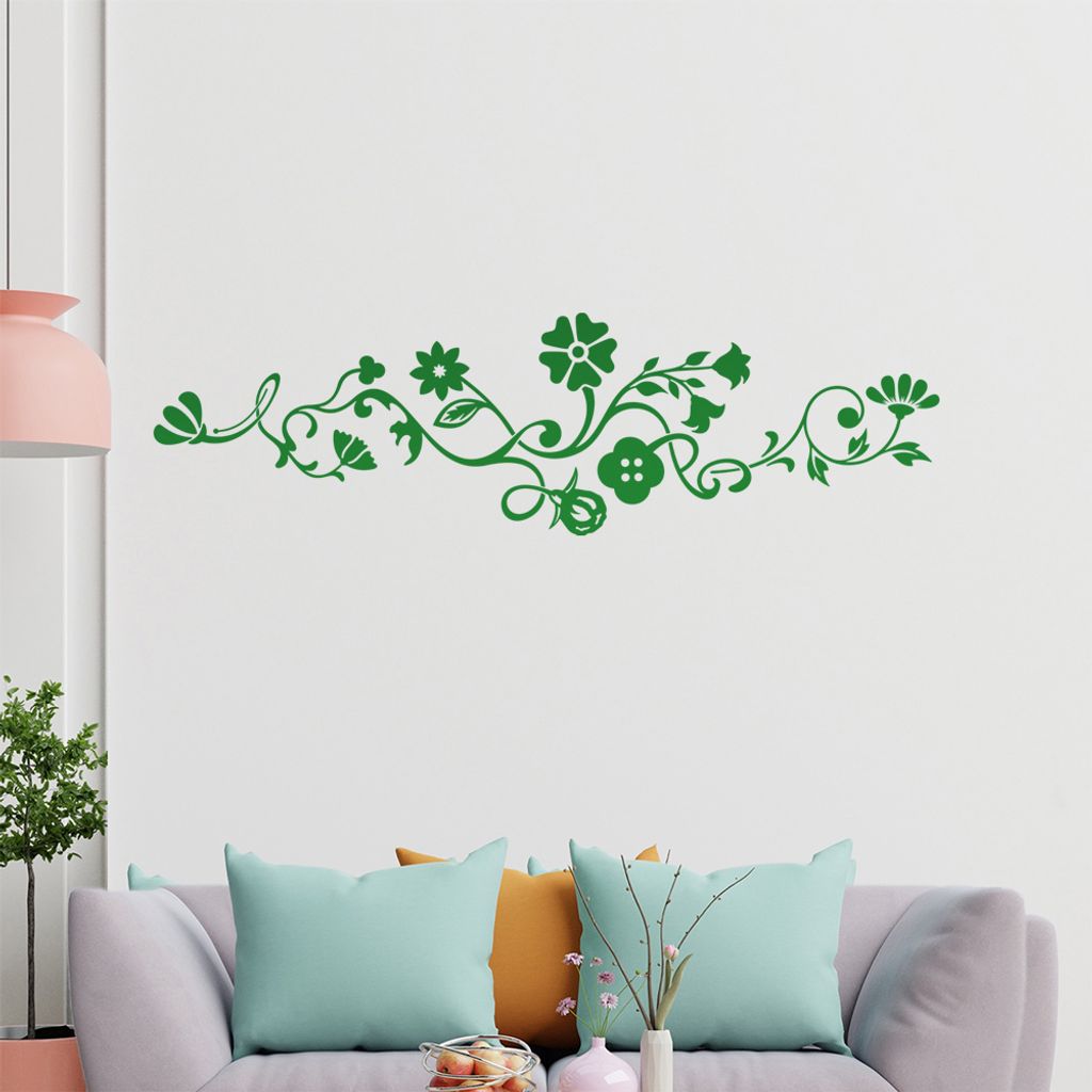 Glöckchen - Blüten - Tribal Wandtattoo in 6 Größen - Wandaufkleber Wall Sticker - Dekoration, Küche, Wohnzimmer, Schlafzimmer, Badezimmer