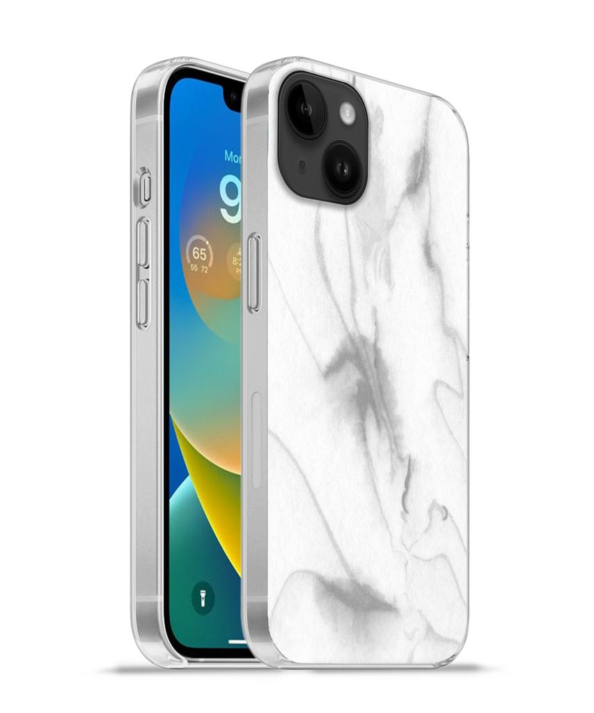 MuchoWow Handyhülle Schutzhülle Hülle für Apple iPhone 14 Plus - Soft case Marmor - Grau - Weiß - Abstrakt - Marmoroptik Silikon Softcase Ha...