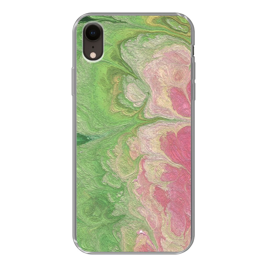 MuchoWow Handyhülle Schutzhülle Hülle für iPhone XR Farbe - Kunst - Psychedelisch Silikon Softcase Handy Hülle - Schutzdeckel