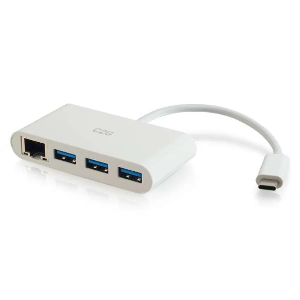 C2G 82409 Hub USB 3.2 Gen 1 Type-C 5000 Mbit/s Blanc Haute Performance