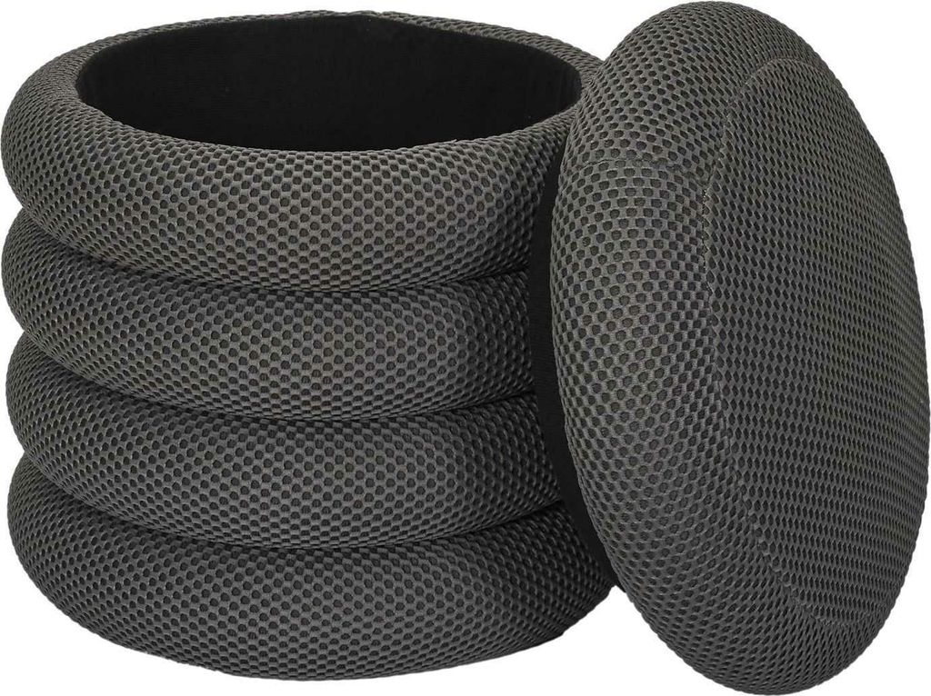 HowHomely | Pouffe - 37x37x42cm - grau Sitzhocker - Puff aus Stoff