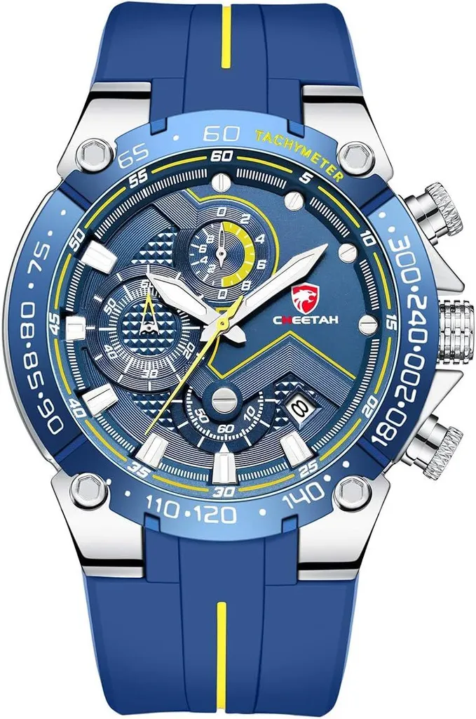 Orologio Cronografo Sportivo Uomo Silicone Impermeabile Luminoso Quarzo