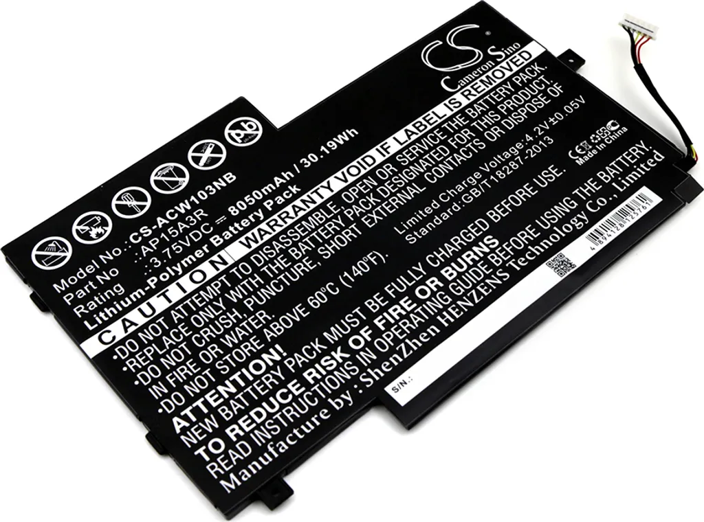 Batterie Ordinateur Portable pour Acer Aspire Switch 10E SW3-013 30.6Wh