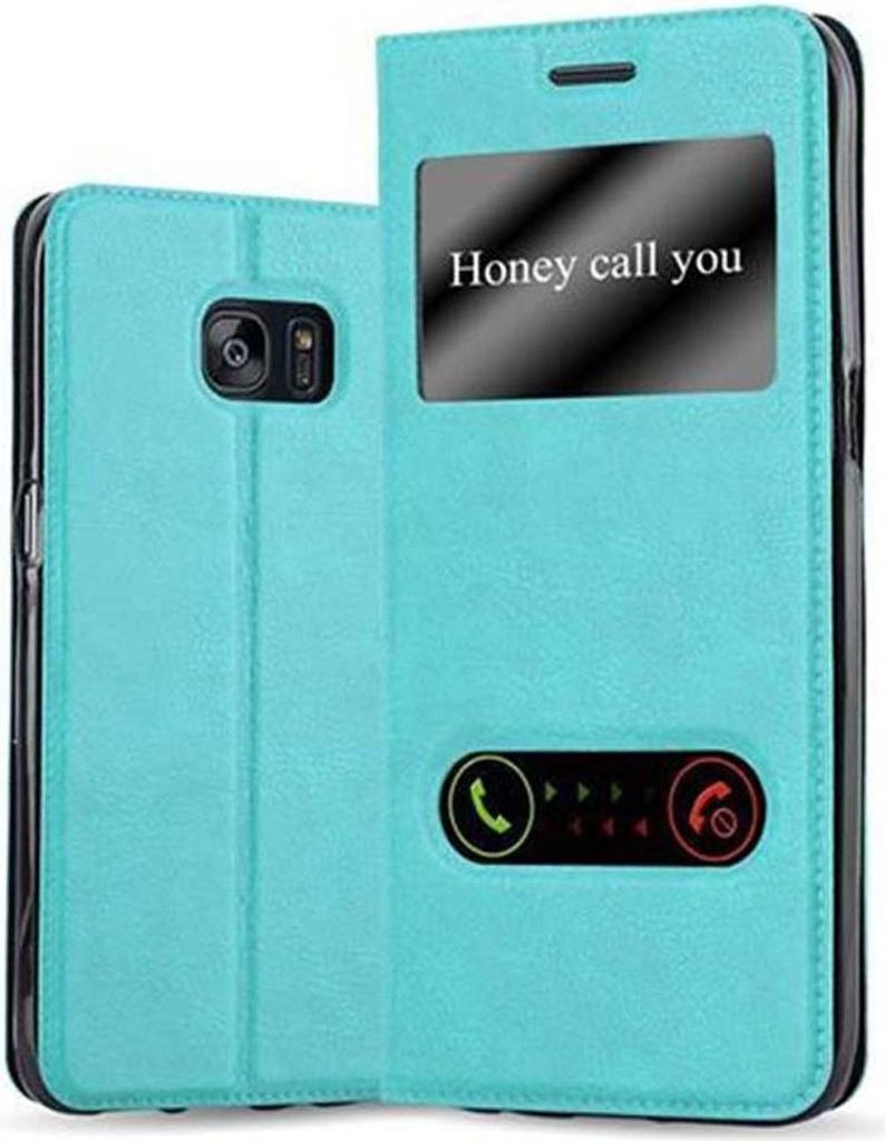 Cadorabo Schutzhülle für Samsung Galaxy S7 EDGE Hülle in Türkis Handyhülle Book Case Cover Etui