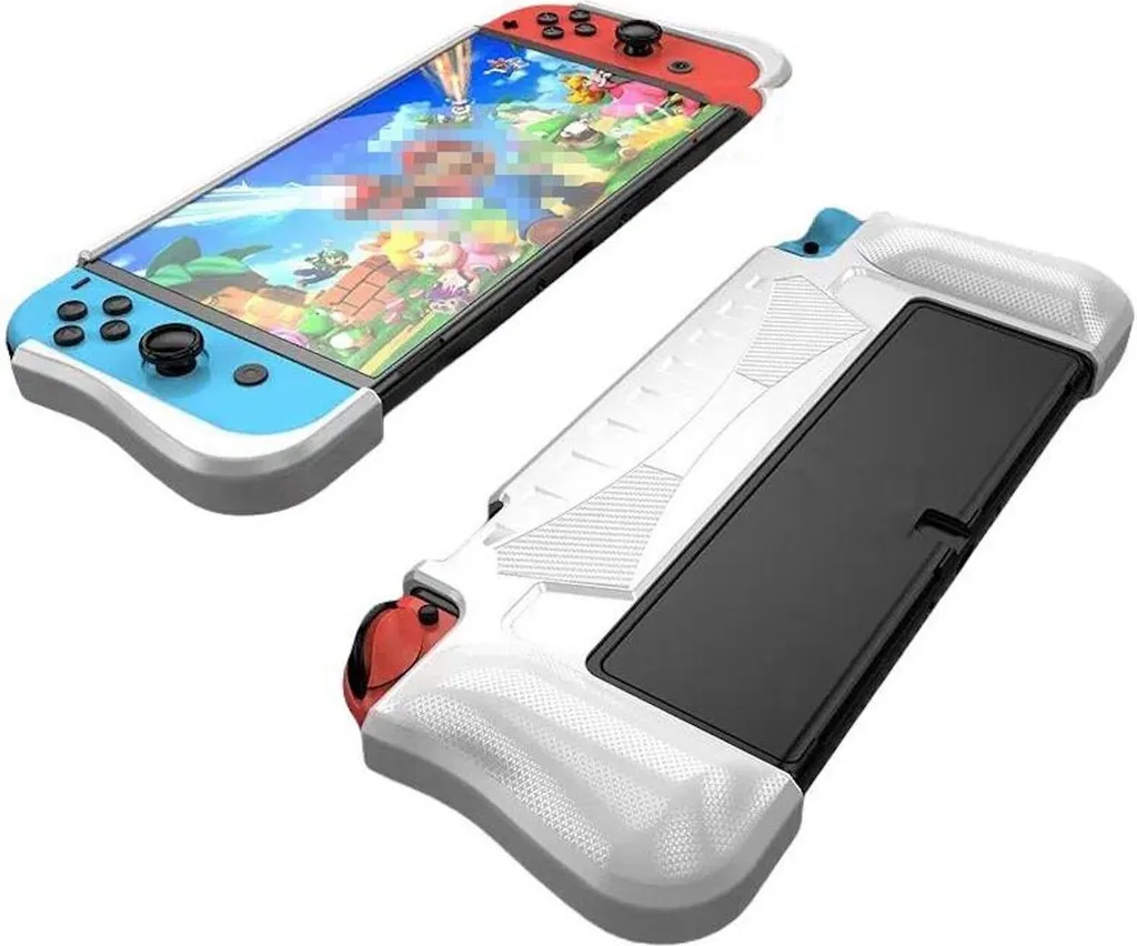Per Nintendo Switch OLED Custodia protettiva in TPU con 2 slot per schede di gioco Bianco