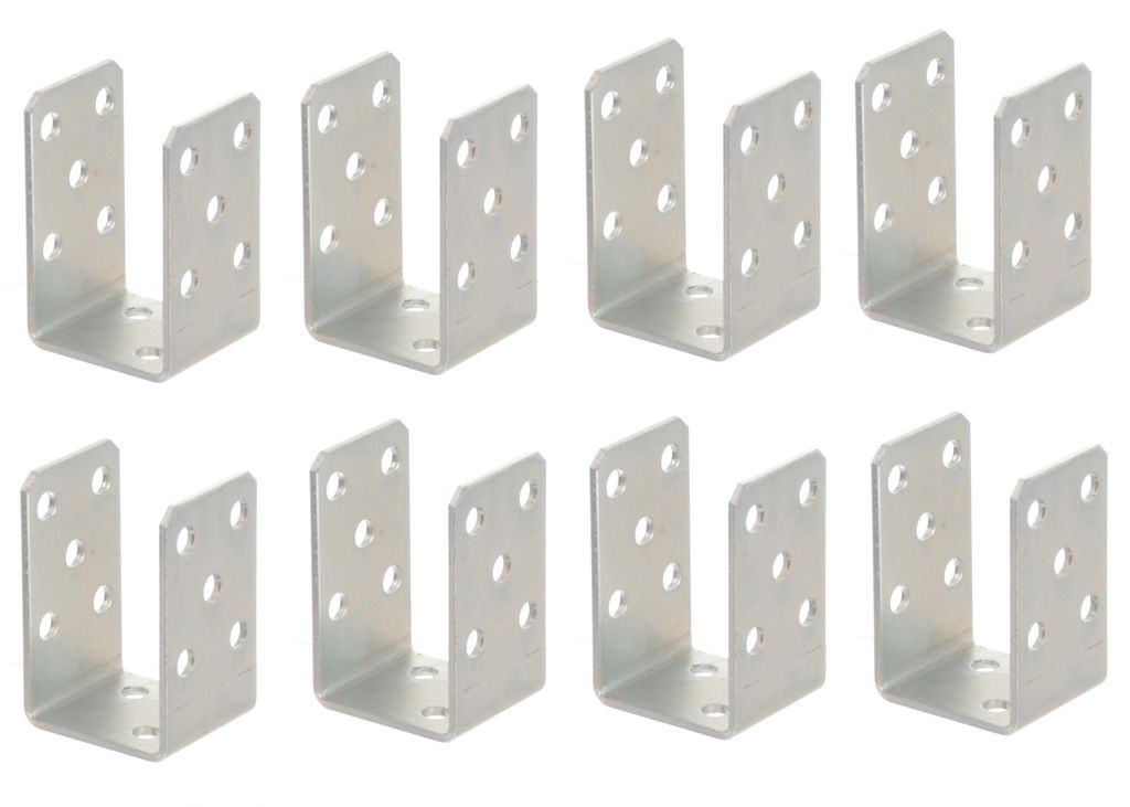 Aqbau 8er Set U-Pfostenträger zum Aufschrauben 60 mm – Produktbild 