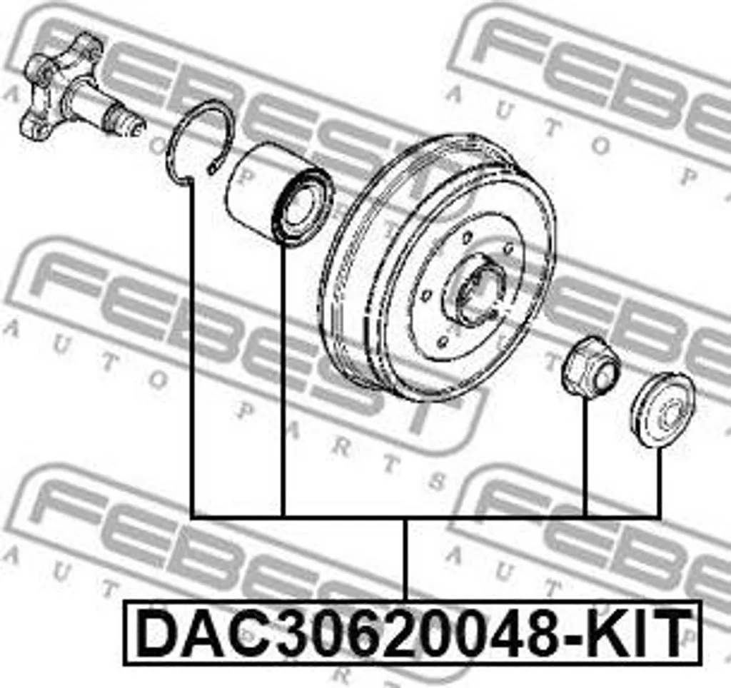 Kit Roulement de Roue FEBEST DAC30620048-KIT pour Dacia Renault OE 432102069R