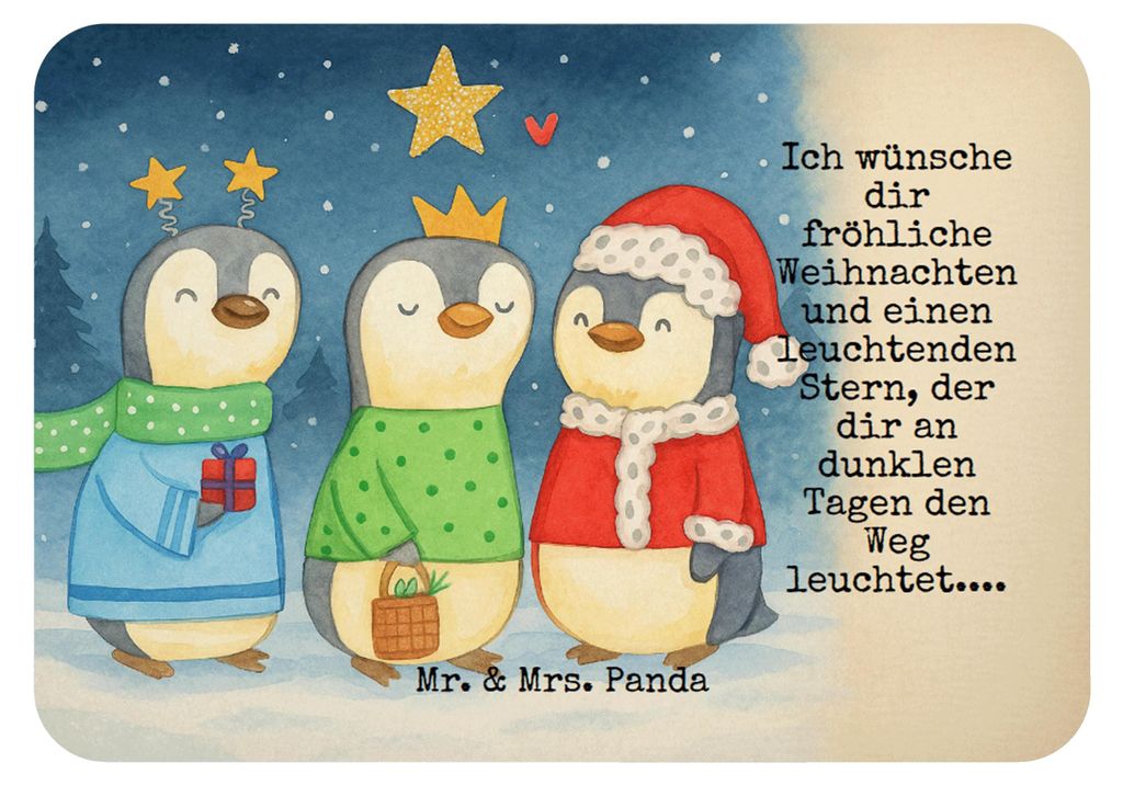 Mr. & Mrs. Panda Kühlschrankmagnet Winterzeit Heilige drei Könige Design - Weiß - Geschenk, Weihnachtsmann, whiteboardmagnet, Heiligabend, zette...