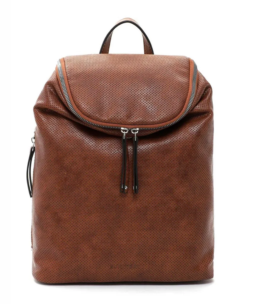 Sac à dos Vany SURI FREY Cognac avec compartiment PC et finitions chic