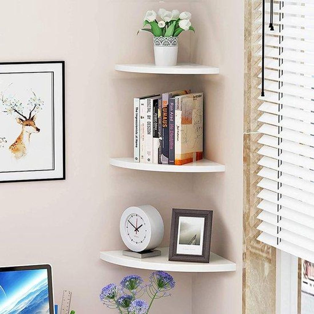 Stijlvolle zwevende hoekplanken für Wohnzimmer, Schlafzimmer und Badezimmer