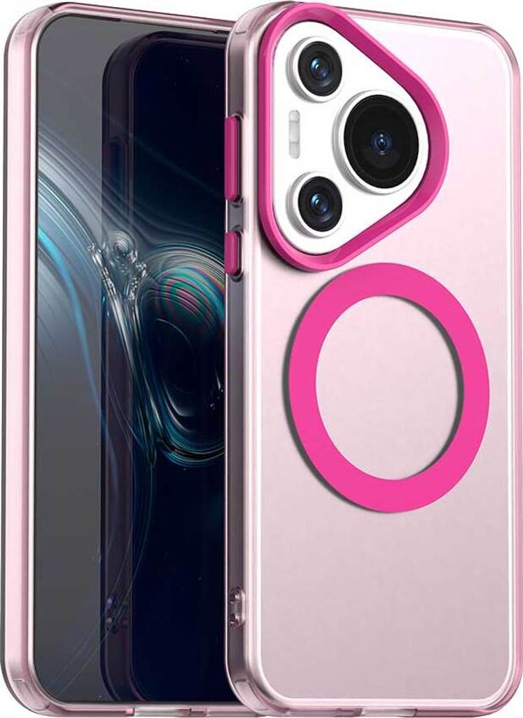 Magnetisch Hülle für Huawei Pura 70 Pro / Pura 70 Pro+, Schlank Durchscheinend Matt Stoßfest Handyhülle Rot