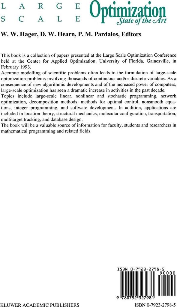 Large Scale Optimization