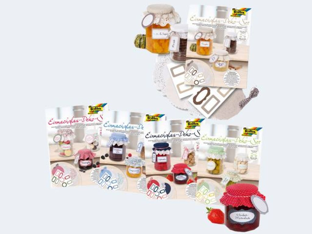 Folia 30399 Einmach-Deko-SET sortiert in 5 FARBEN