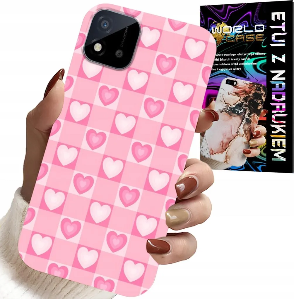 Cover Realme C11 2021 Cuori Rosa Quadri - Glamour & Security
