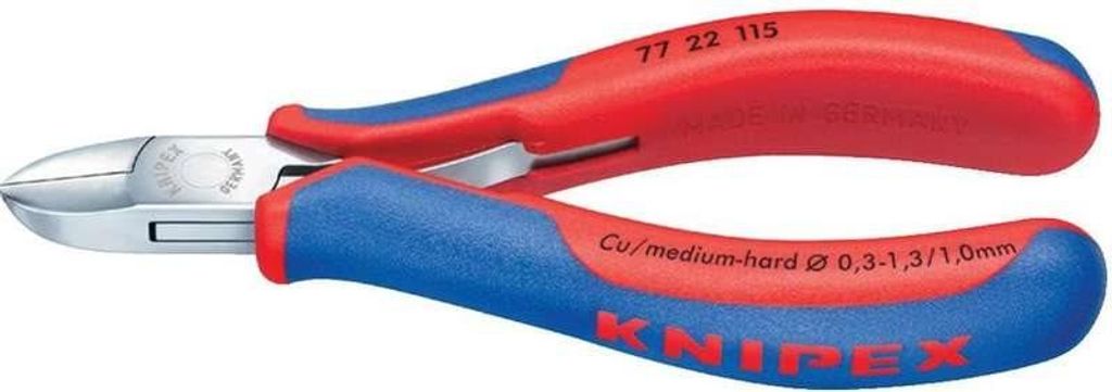 Knipex 77 22 115 SB Elektronik- u. Feinmechanik Seitenschneider ohne Facette 115 mm