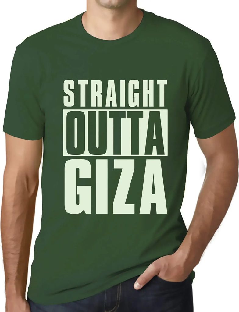Herren Grafik T-Shirt Direkt aus Gizeh – Straight Outta Giza – Öko-Verantwortlich Vintage Jahrgang Kurzarm Lustige Druck Geburtstag Geschenk Mann