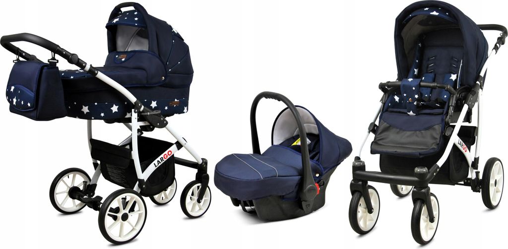 BabyLux® Largo | Kočík 3v1 Set | Navy Blue Star | Obrázok produktu 