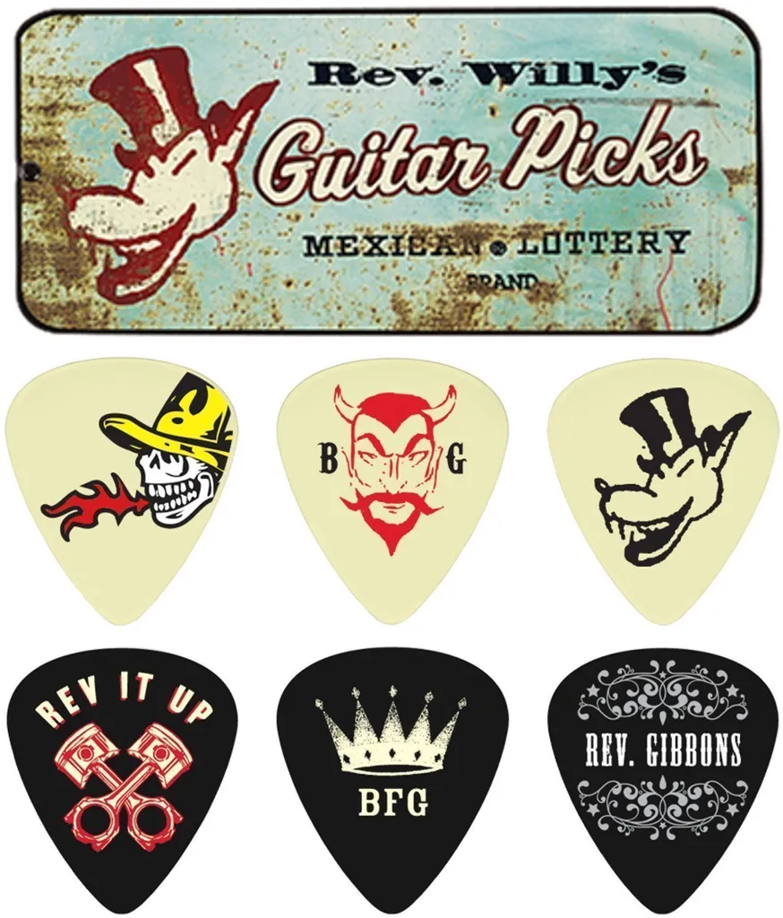Dunlop RWT02M Médiator Reverend Willy's Mexican Blanco Lot de 6