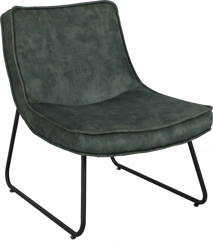 Chaise Relax de Salon Vert - Fauteuil en Velours Confortable Accoudoirs