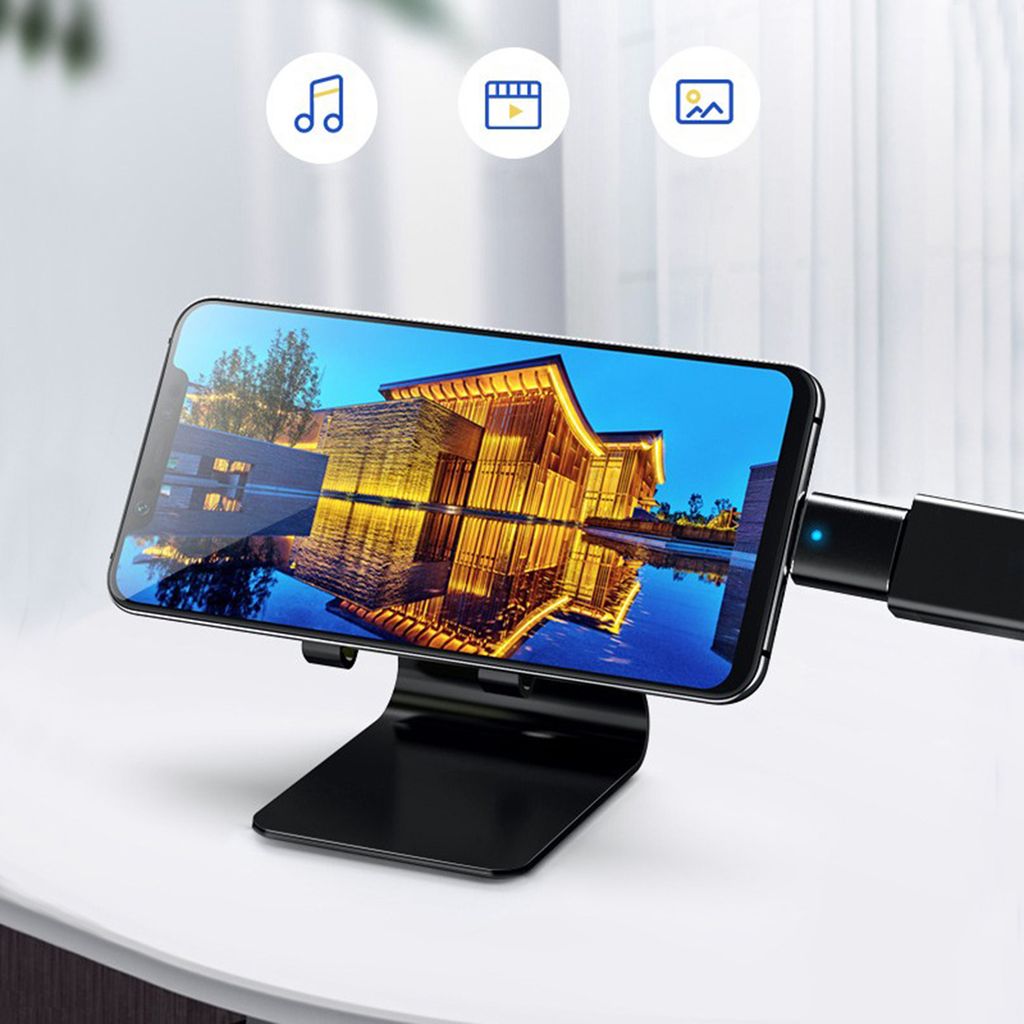 OTG Converter Mehrzweck-Hochgeschwindigkeitsübertragungs-Typ-C zum USB-Mini-OTG-Adapter-Flash-Laufwerk mit Indikatorlicht für Smartphones-Schwarz