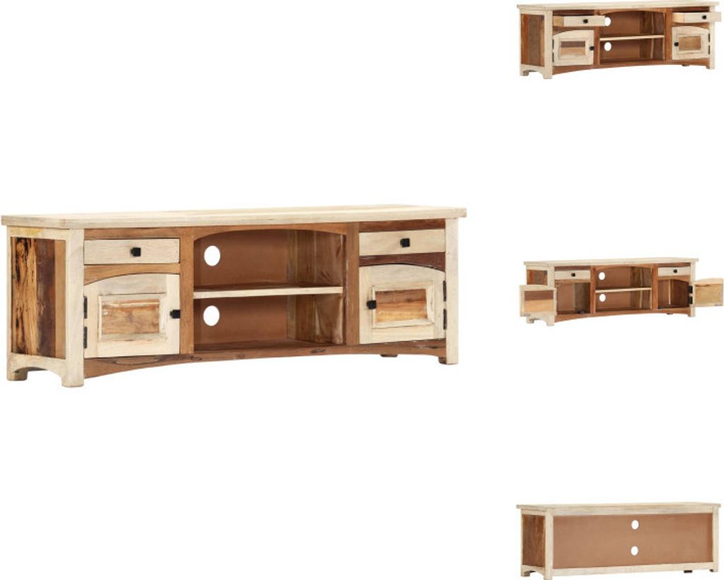 vidaXL TV-Schrank 120x30x40 cm Altholz Massiv - TV-Möbel