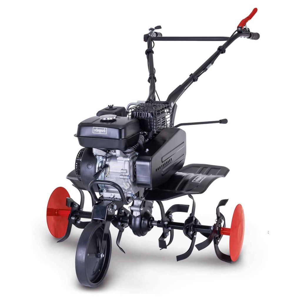 Scheppach Benzin-Motorhacke MTP750 - 5,7PS | 75cm Arbeitsbreite | 31cm Arbeitstiefe | 24 Messer 315mm | 2 Vorwärtsgänge | Transportrad